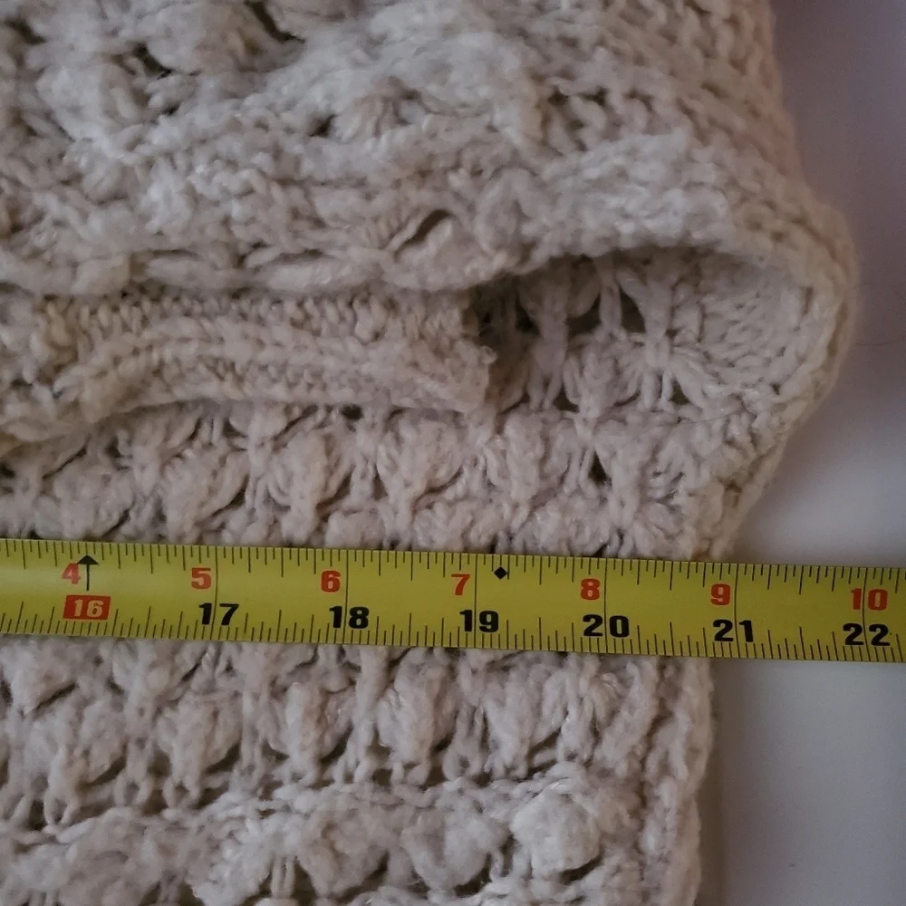 Free People Crashing Waves Open Chunky Knit Scoop Neck Wool Blend Sweater XS